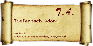 Tiefenbach Adony névjegykártya